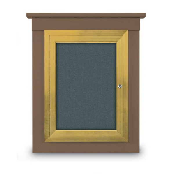 72"x36" 3-Door Enclosed Letterboard, Grey Felt/Lt Oak
